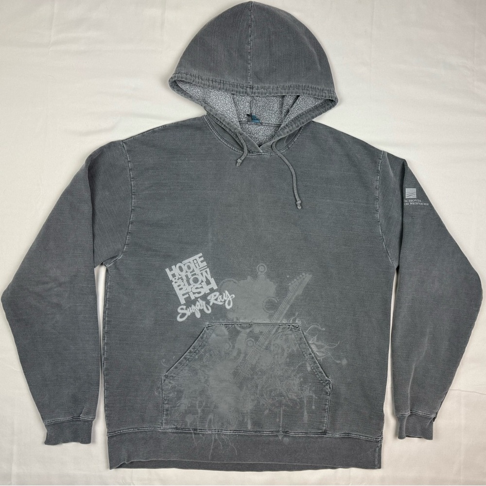 Vtg Hootie & The Blowfish Sugar Ray Band Tour Hoodie Sz Medium Y2K Overdyed C4